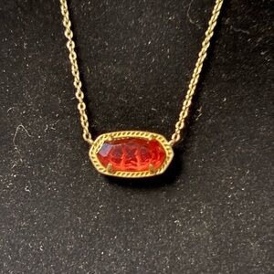 Kendra Scott Elisa Gold Pendant Necklace in Red Berry